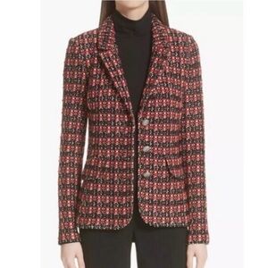 ST. JOHN - Black & Pink Tweed Blazer Jacket